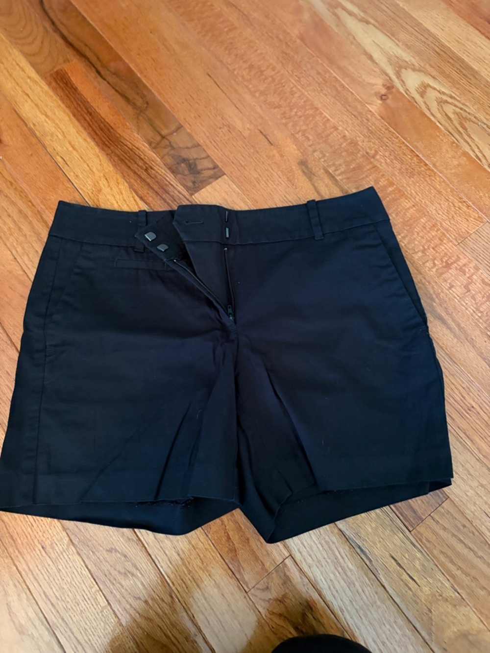 Ann Taylor Black High-Waist Tailored Shorts